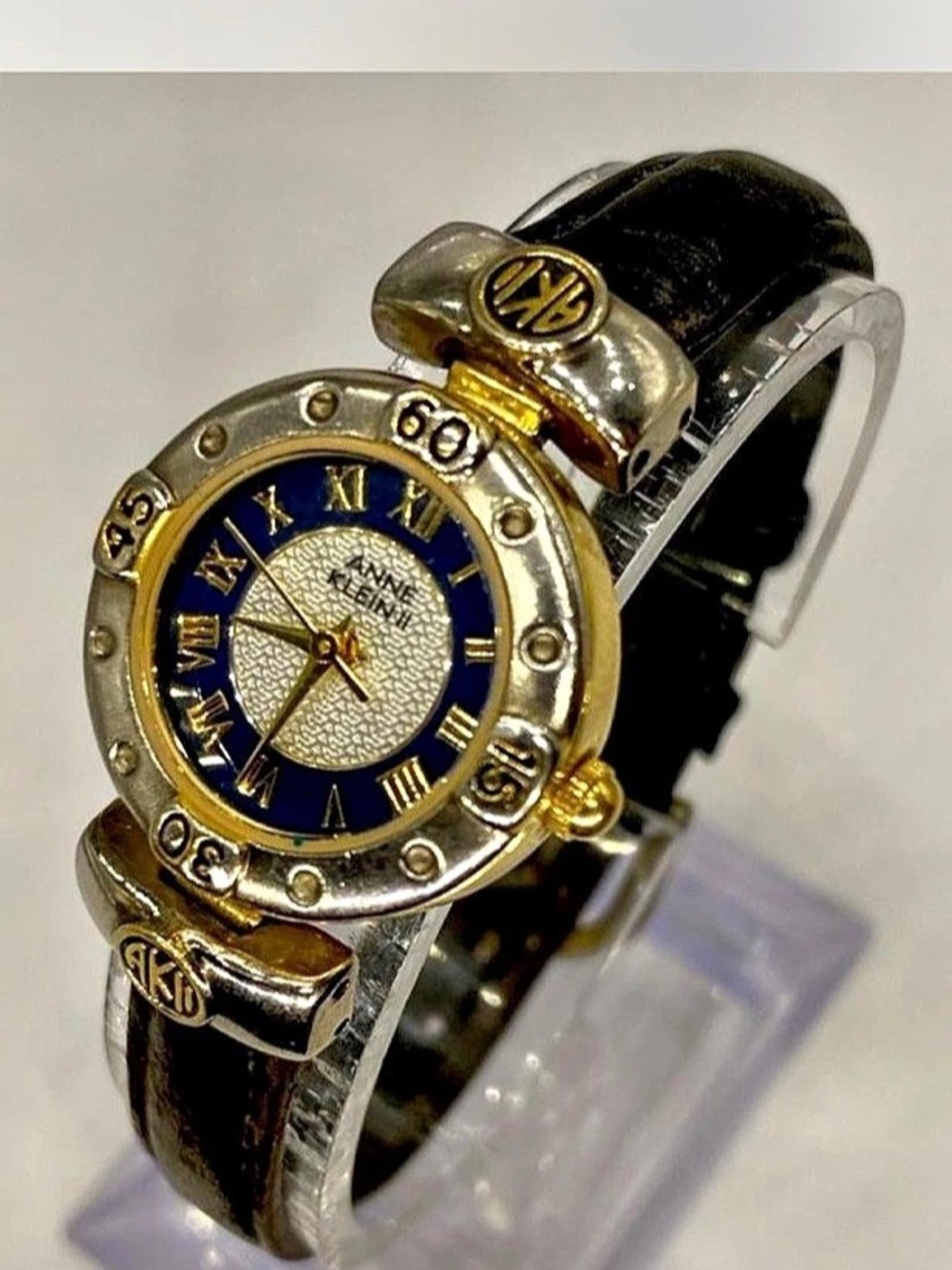 *** Anne Klein  ^^^ Royal blue “ & Gold Watch  *^* Classic Anne Klein ***